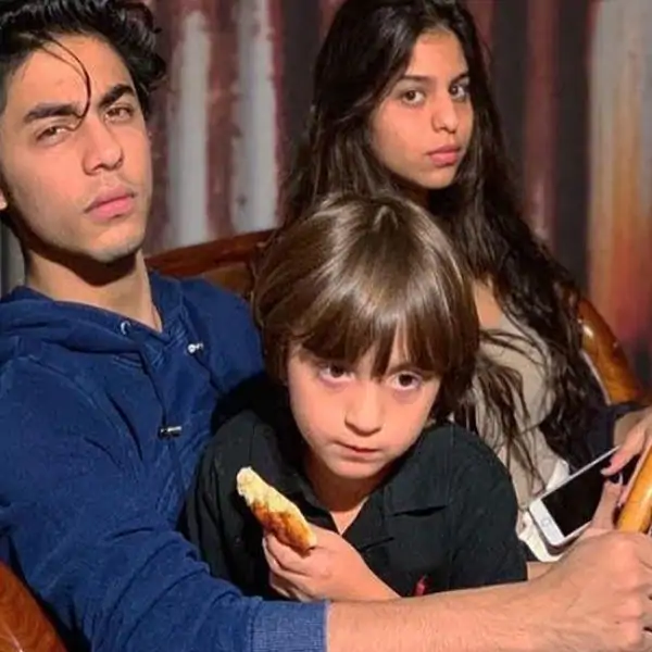 Abram Khan with elder brother and sister
